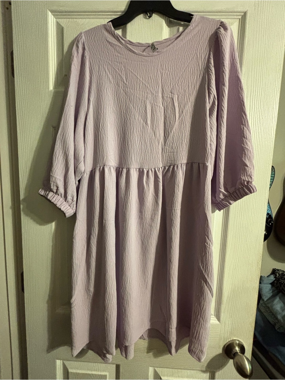 Women’s Lavender Peasant Dress with Puff Sleeves